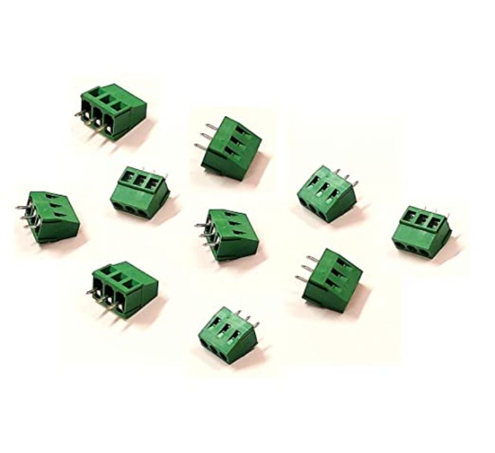 10 Pcs) Terminal Block Wire Connector PCB Mount 5mm Pitch 3 Pin Screw  Terminal Block Connector YX-128 Connector Pith 5mm - Crazy Vigyan